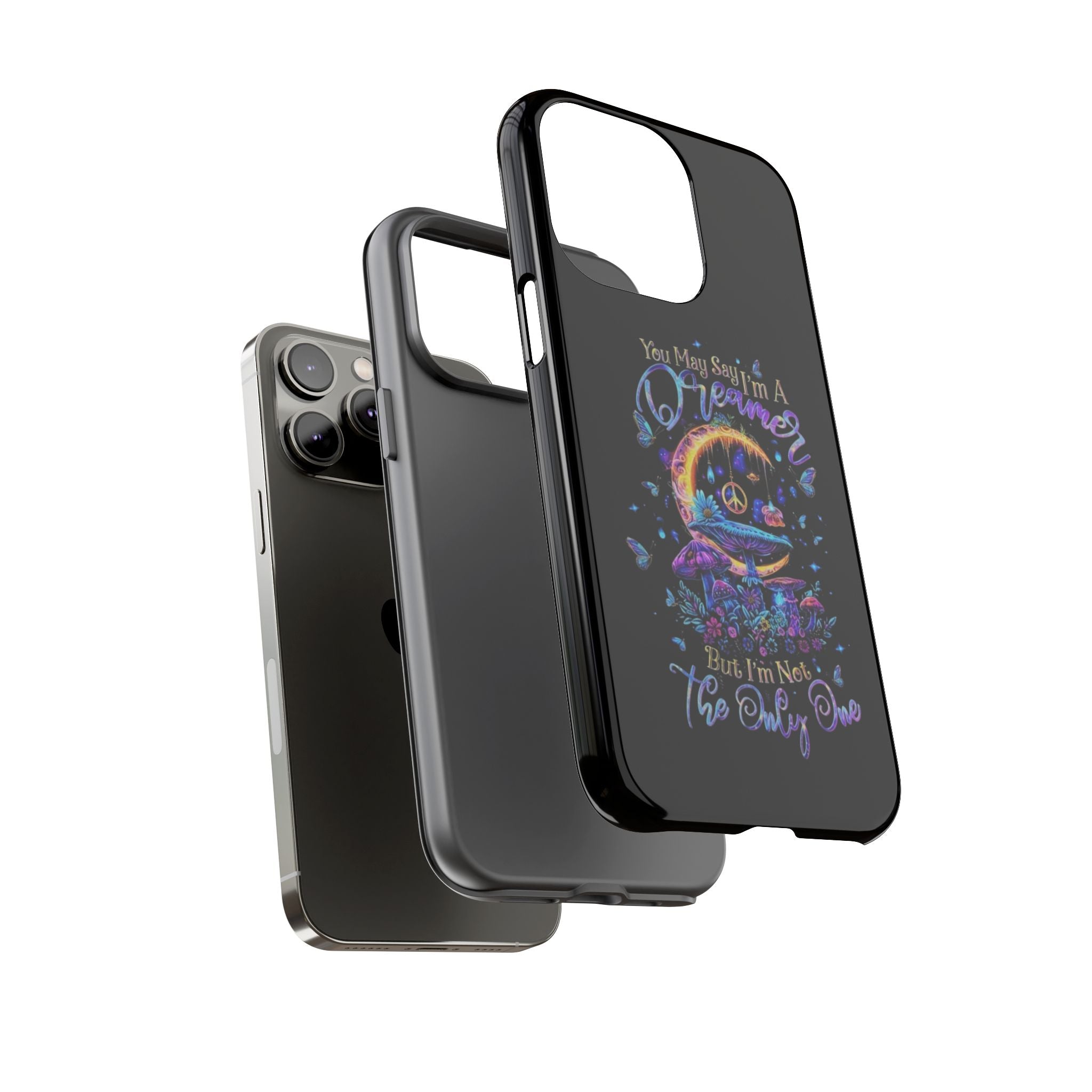 Dreamer Moon & Mushrooms – Neon Psychedelic iPhone Case
