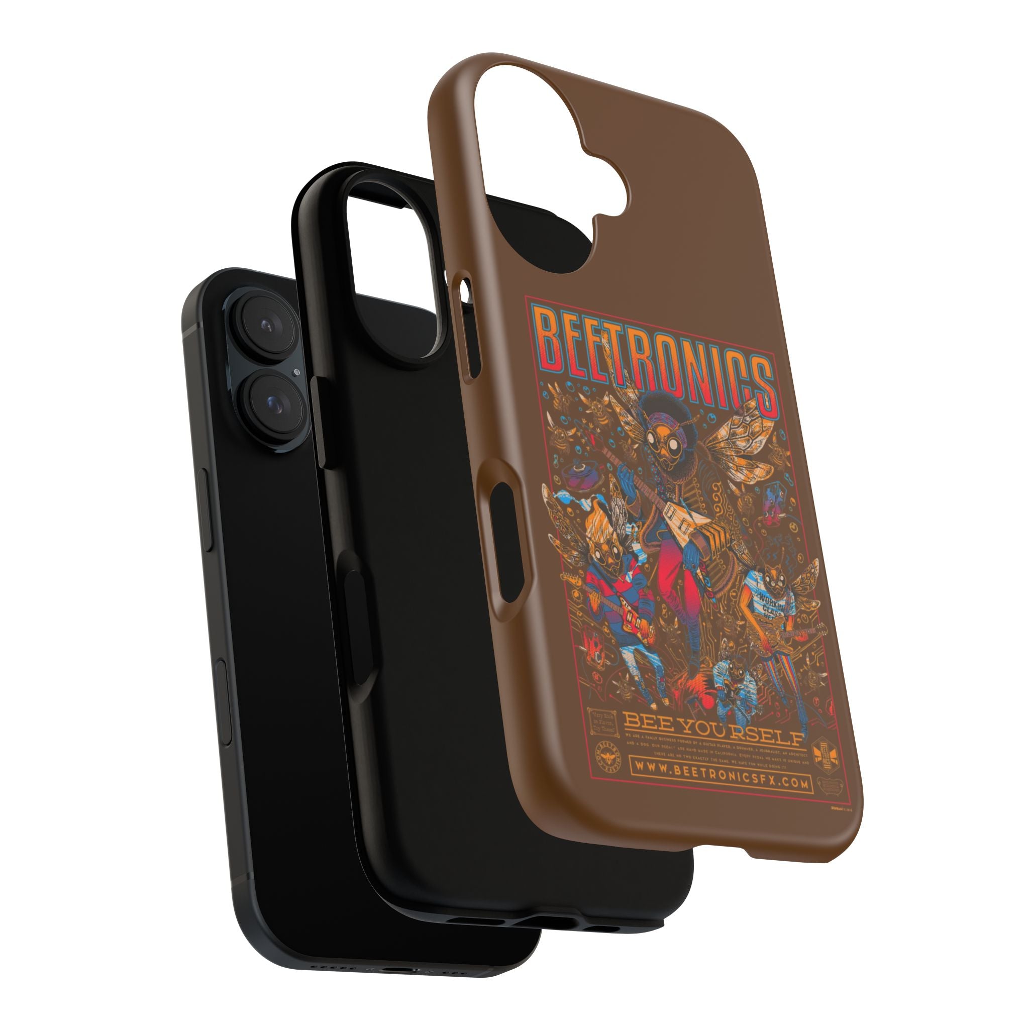 BeeTronics Rock Band – Psychedelic Bee Guitarist iPhone Case
