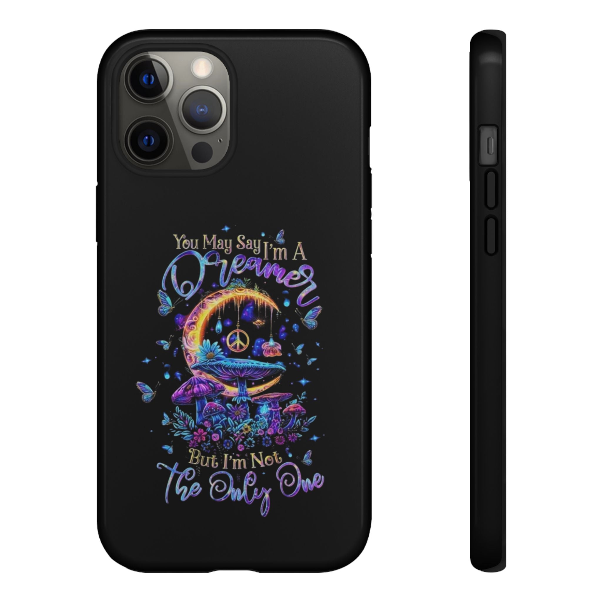 Dreamer Moon & Mushrooms – Neon Psychedelic iPhone Case
