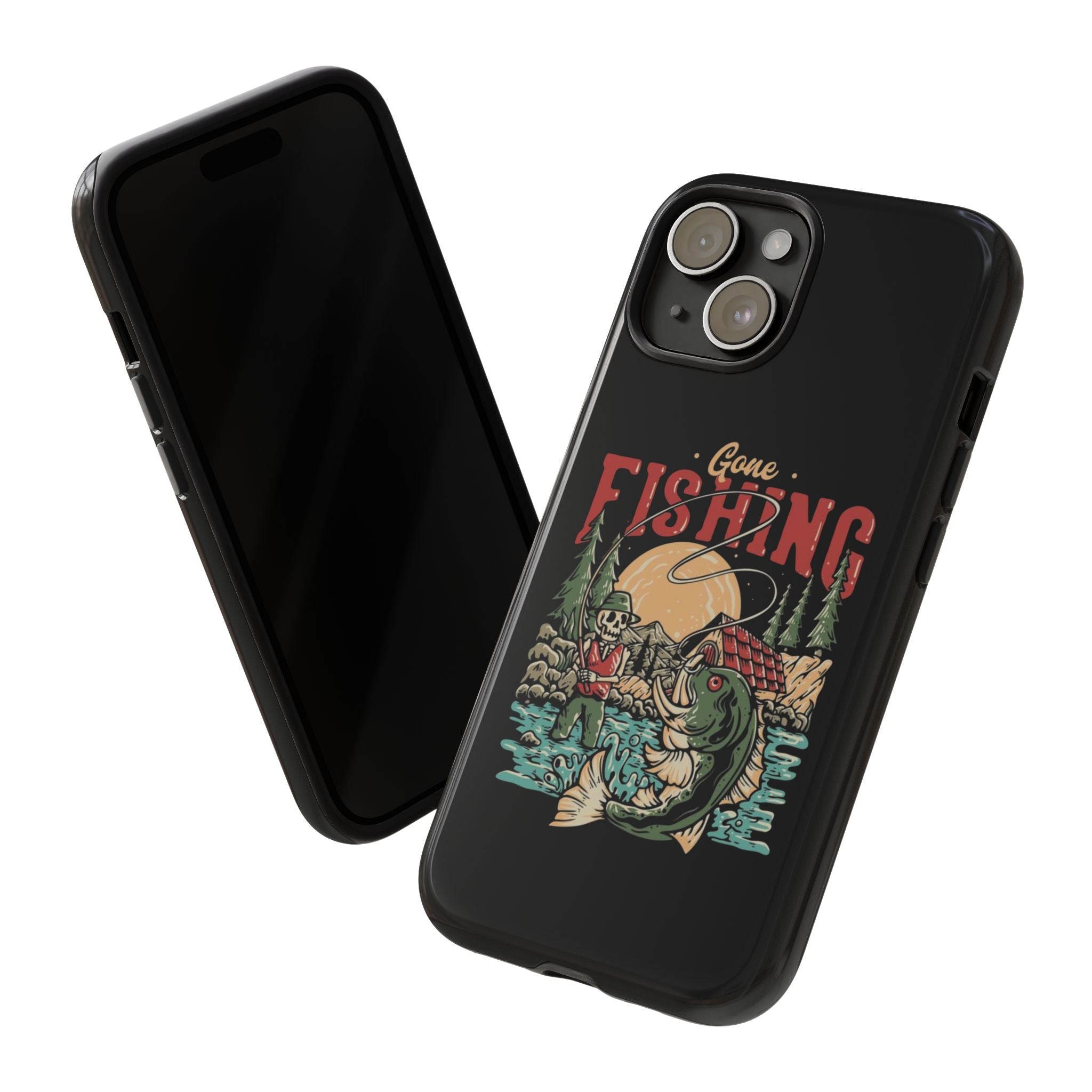Gone Fishing Skeleton – Vintage Angler iPhone Case