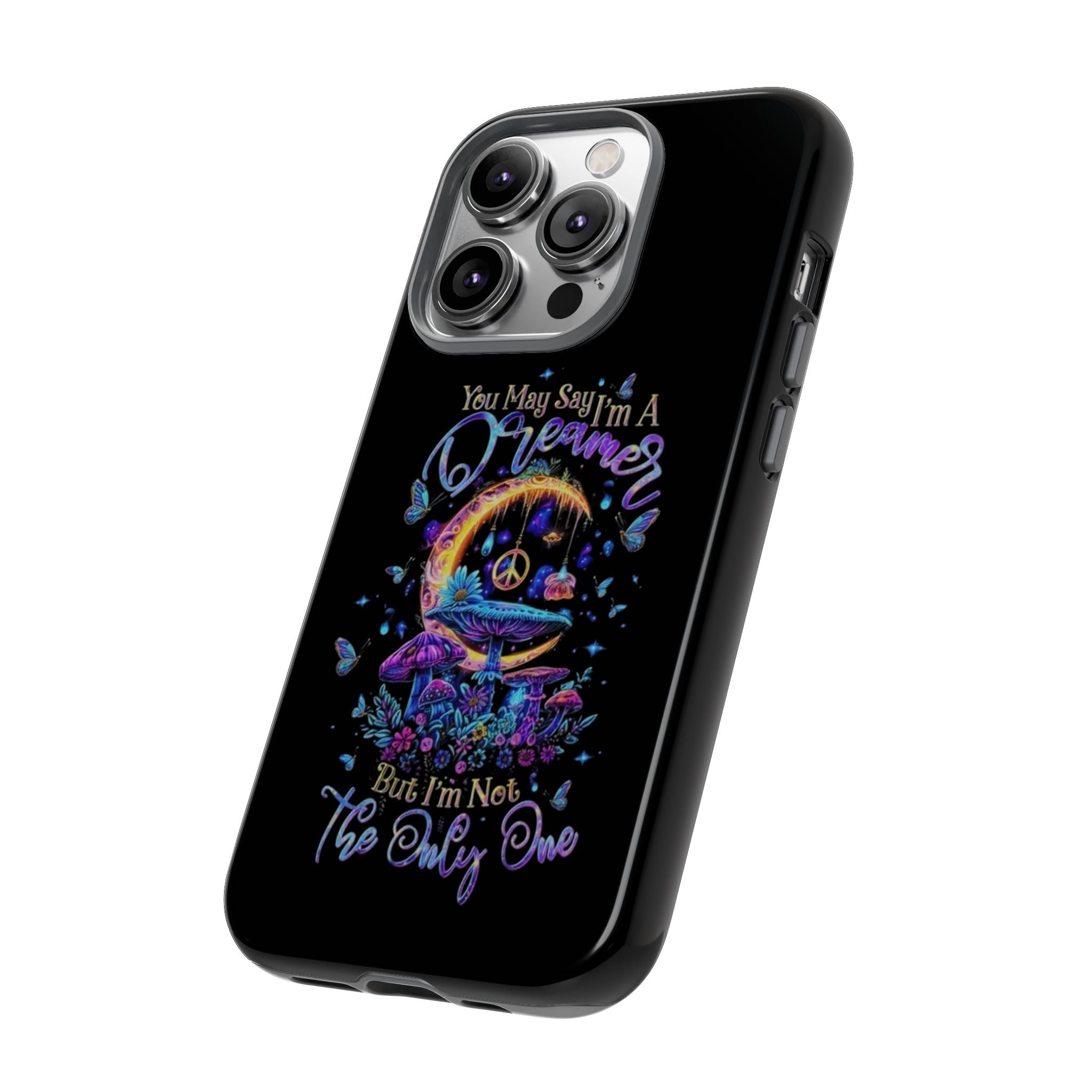 Dreamer Moon & Mushrooms – Neon Psychedelic iPhone Case