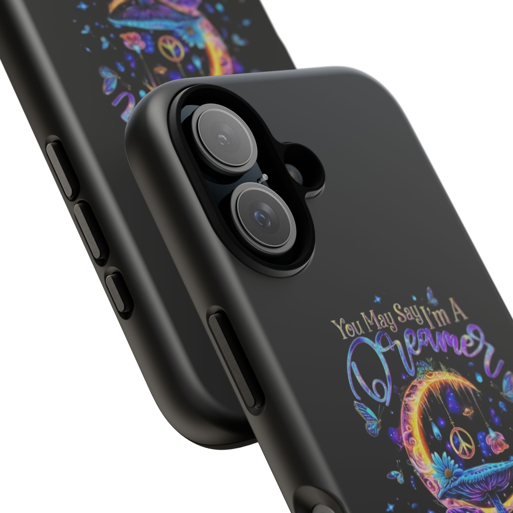 Dreamer Moon & Mushrooms – Neon Psychedelic iPhone Case