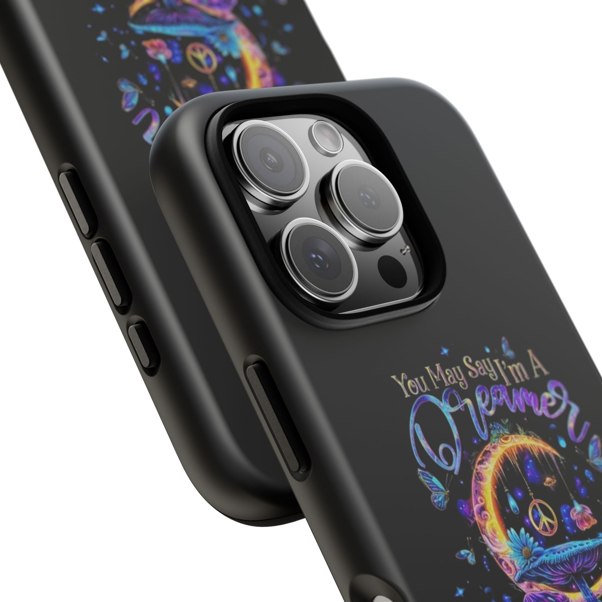 Dreamer Moon & Mushrooms – Neon Psychedelic iPhone Case