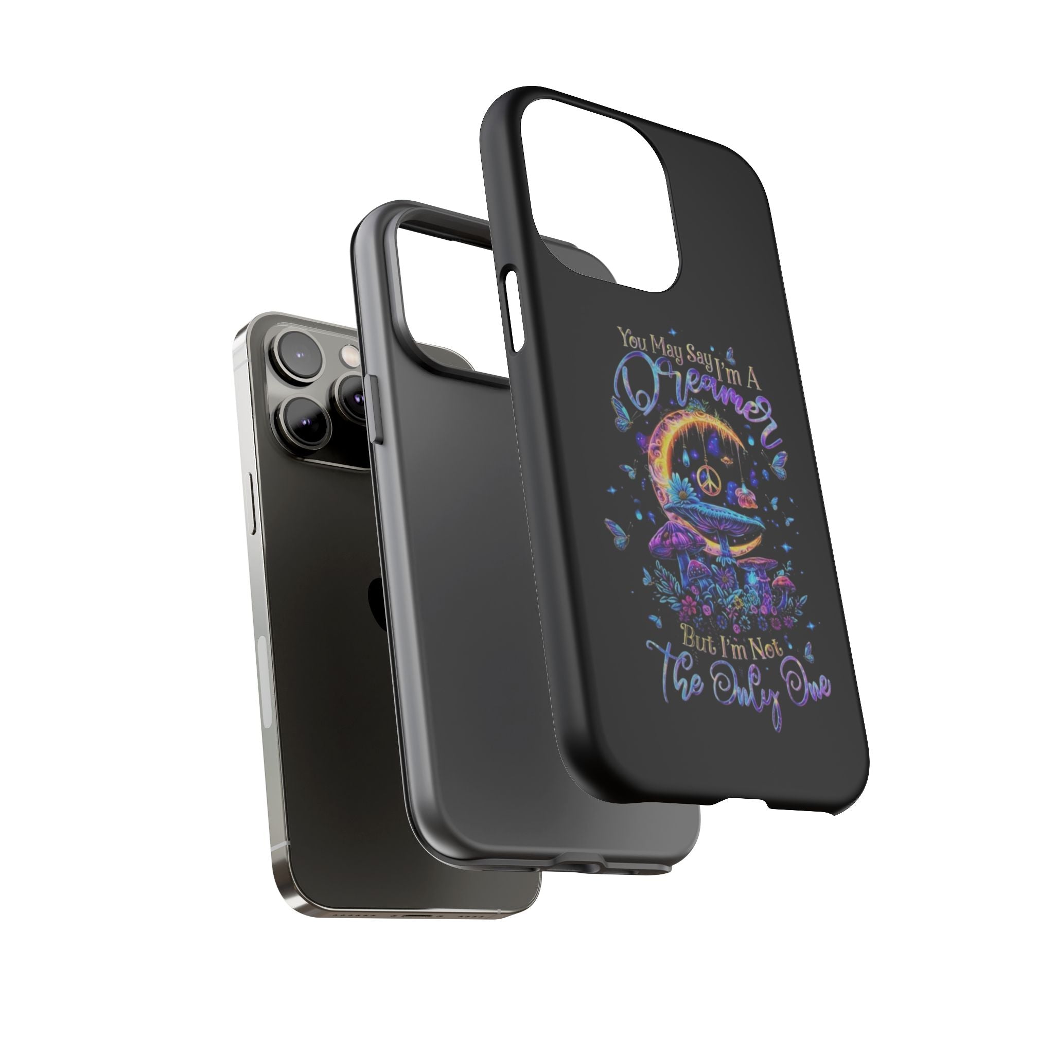 Dreamer Moon & Mushrooms – Neon Psychedelic iPhone Case