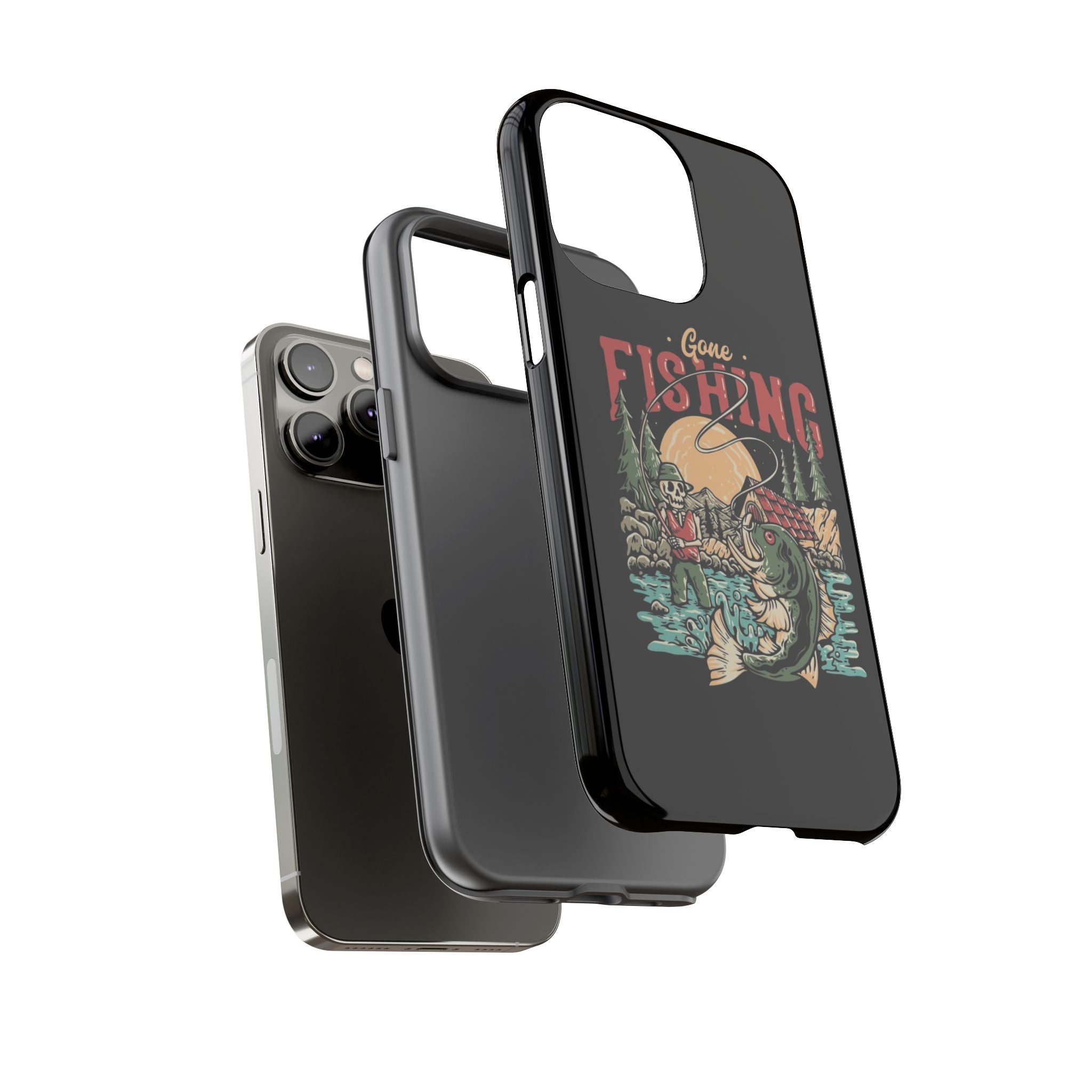 Gone Fishing Skeleton – Vintage Angler iPhone Case