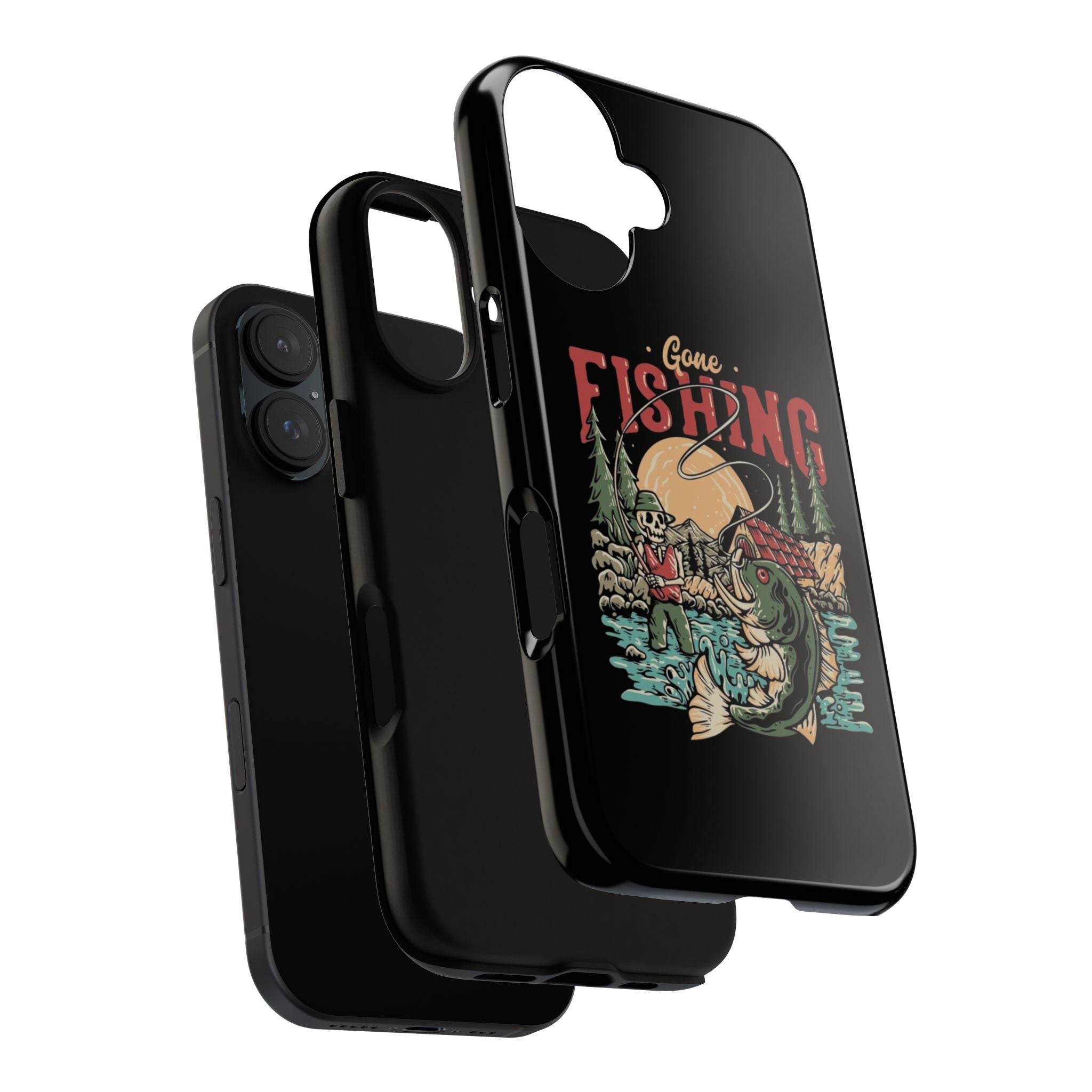 Gone Fishing Skeleton – Vintage Angler iPhone Case