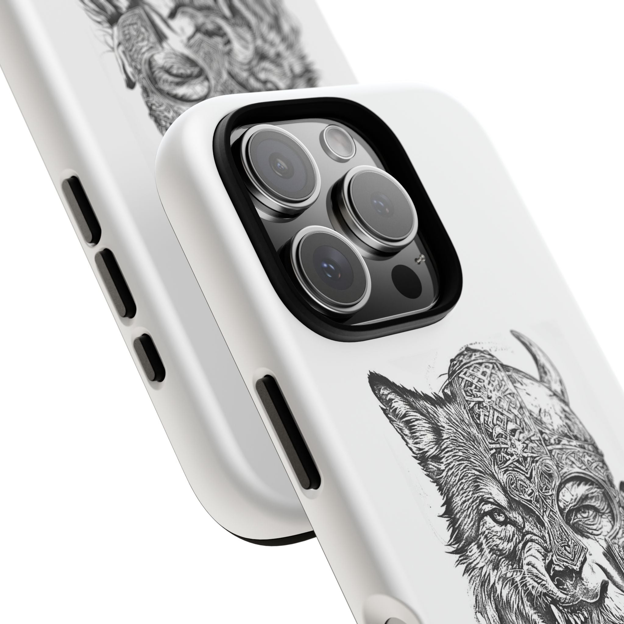 Viking Wolf Spirit – Norse Warrior Fusion iPhone Case